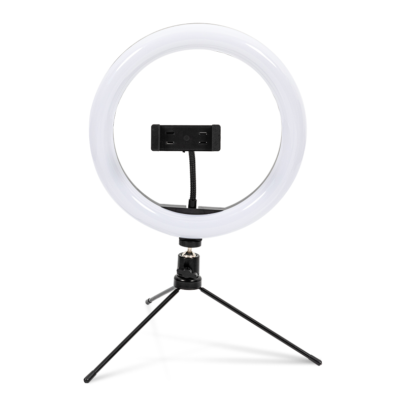Trípode de escritorio para fotografía de autofoto con anfitrión de luz circular LED
